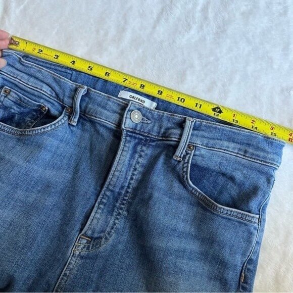 GRLFRND Reed Cropped High Rise Skinny Jeans in Come Over Wash Size 30 - Picture 8 of 12